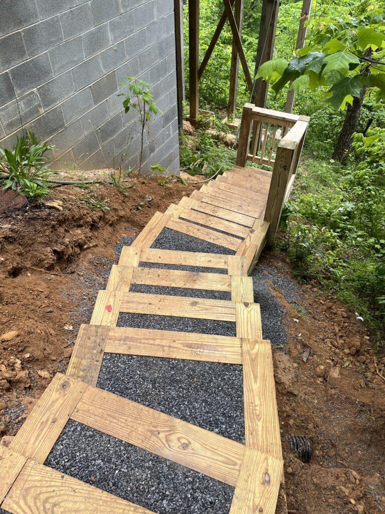 Outdoor Steps Installation in Cherry Log