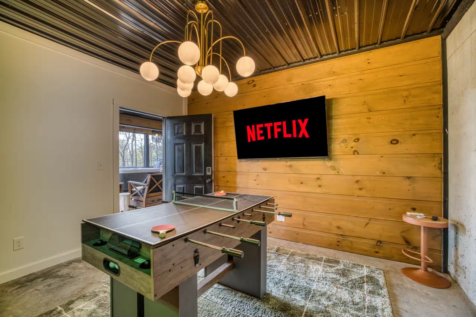 Airbnb Cabin Game Room Conversion in Morganton